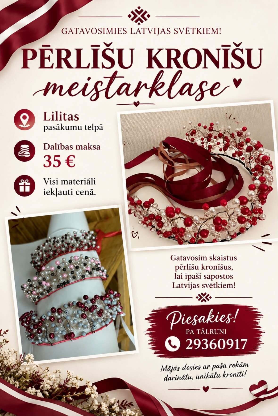 Iecavā notiks kroņu darināšanas radošā darbnīca